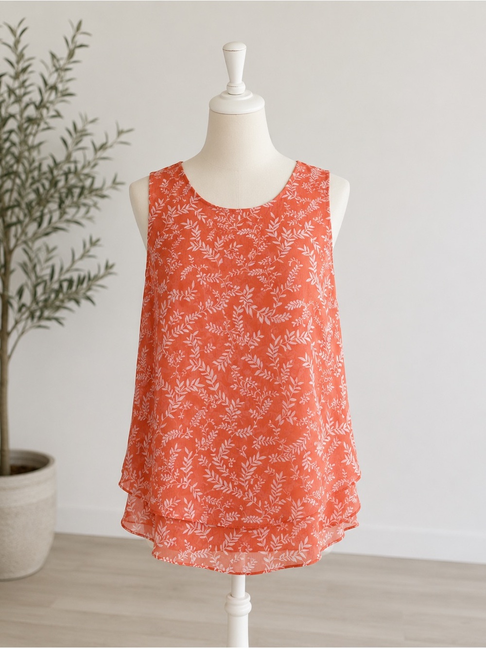 Christina Coral Floral Sleeveless Camisole